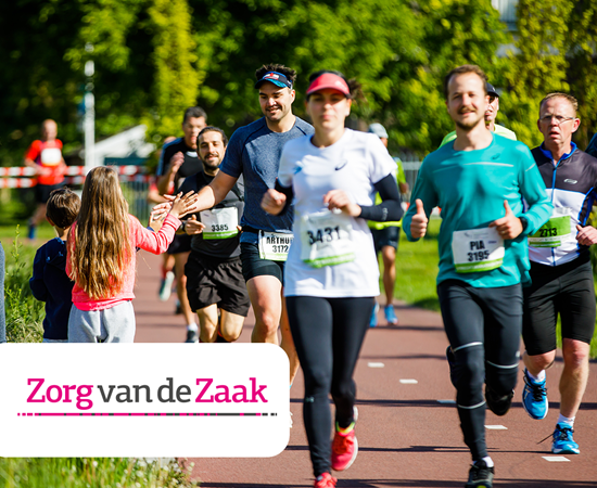Zorg van de Zaak, het netwerk voor bedrijfsgezondheidszorg drie jaar titelsponsor van de Business Runs van Utrecht Marathon